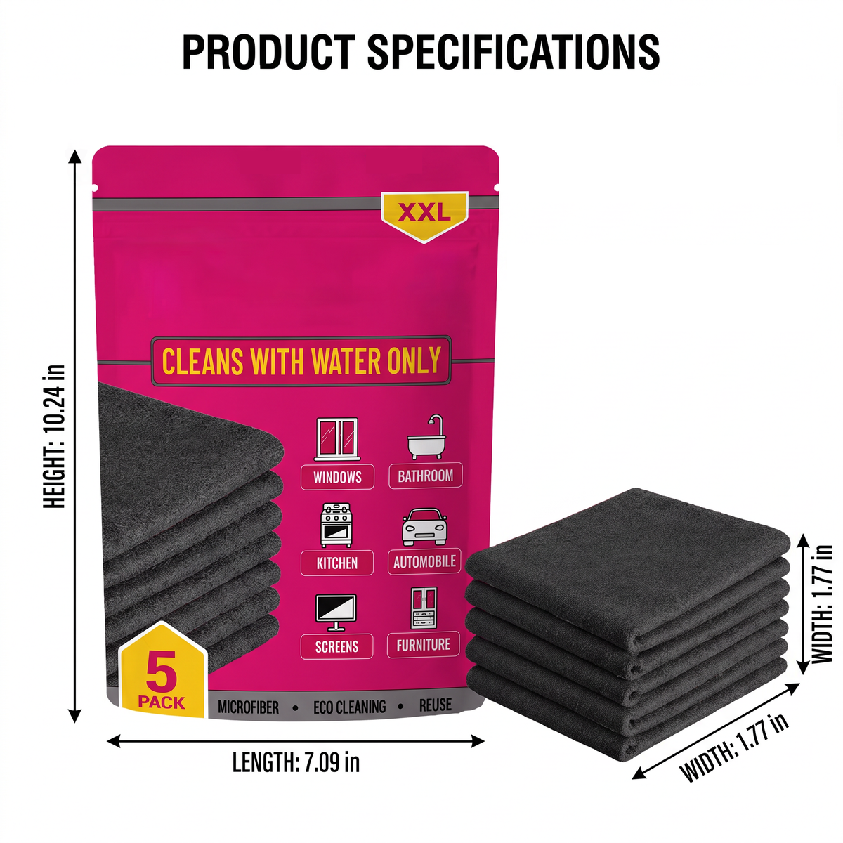 Magic Cleaning Cloth (5-Pack)