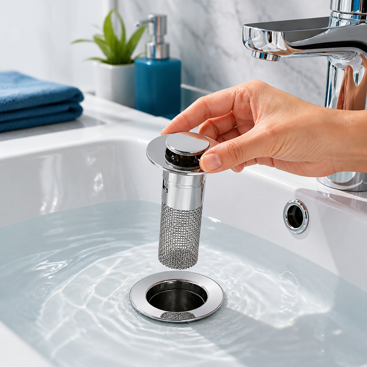 Stainless Steel Pop-Up Drain Filter