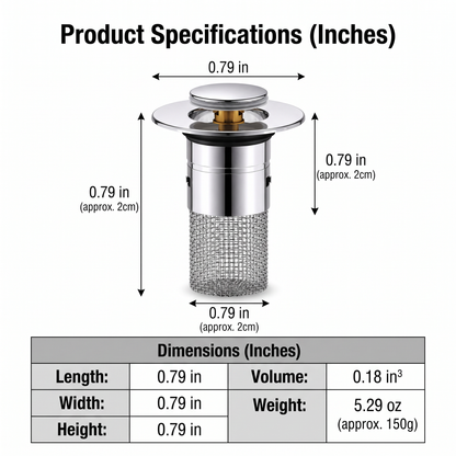 Stainless Steel Pop-Up Drain Filter